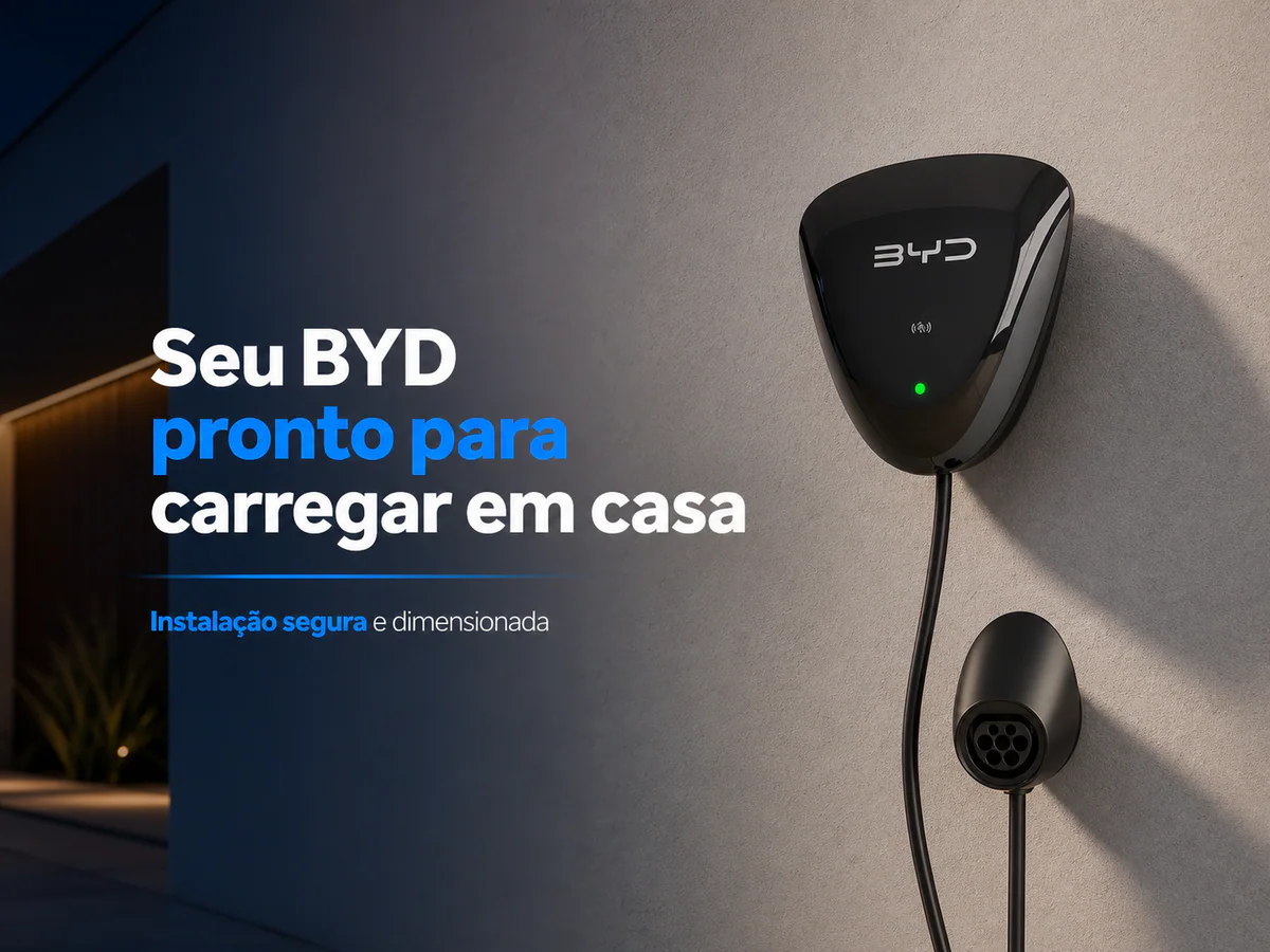 Wallbox BYD instalada em garagem residencial — imagem ilustrativa